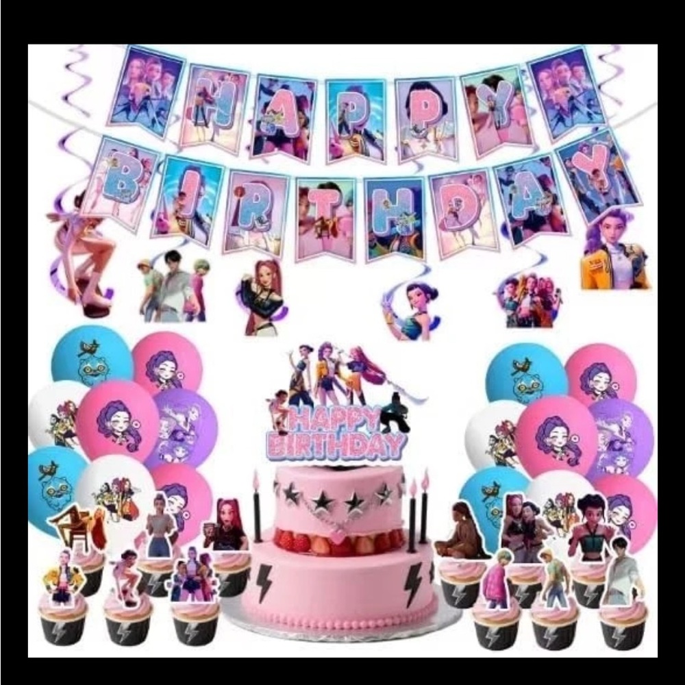 Demon Hunters Birthday decorations, Party Supplies Birthday K Pop Set LOT